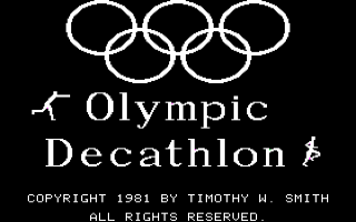 Olympic Decathlon Title Screen